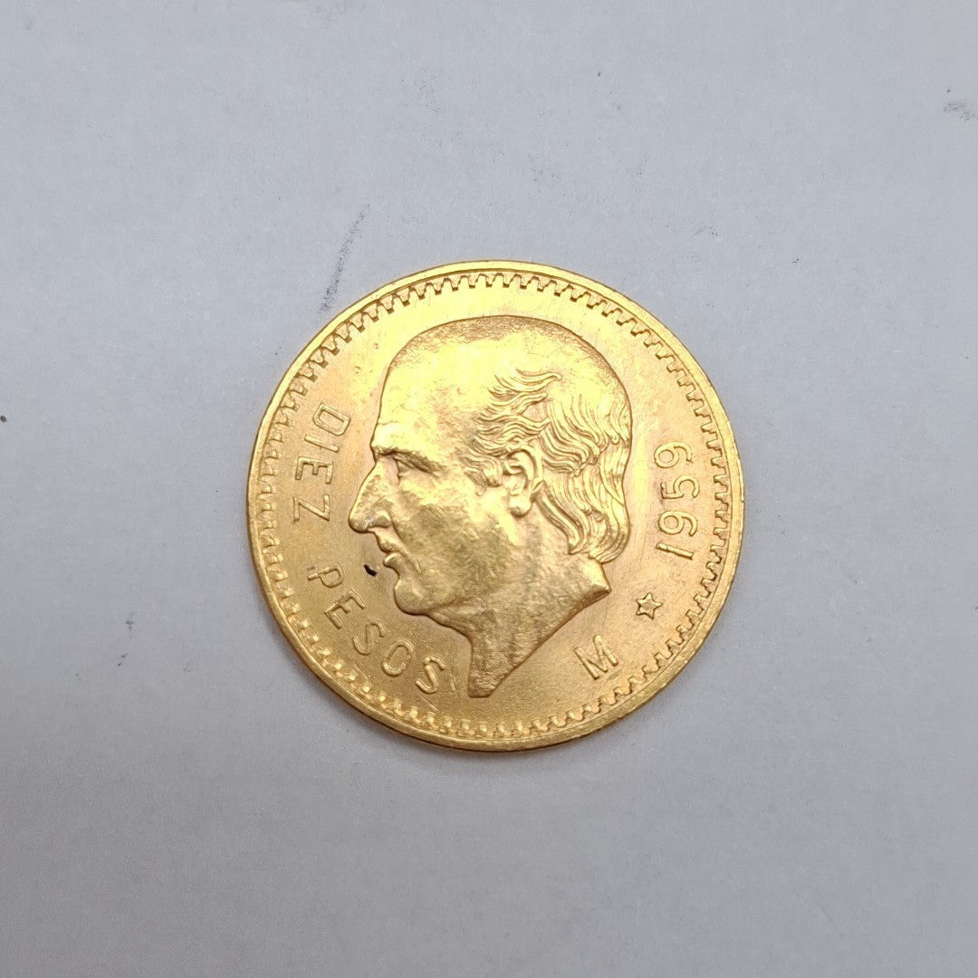 K1 8.3 GRMS 21 K IDENTIFICACIÓN MEDALLA CONMEMORATIVA MONEDAS PESOS 10 PES (SEMINUEVO)