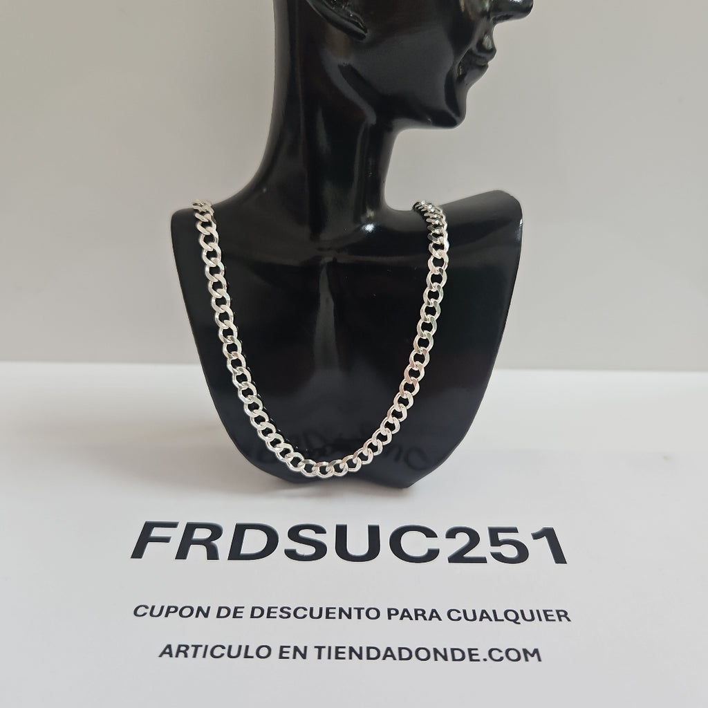 CADENA TEJIDO BARBADO PLATA .925 55 CM 12.7 GR (NUEVO)