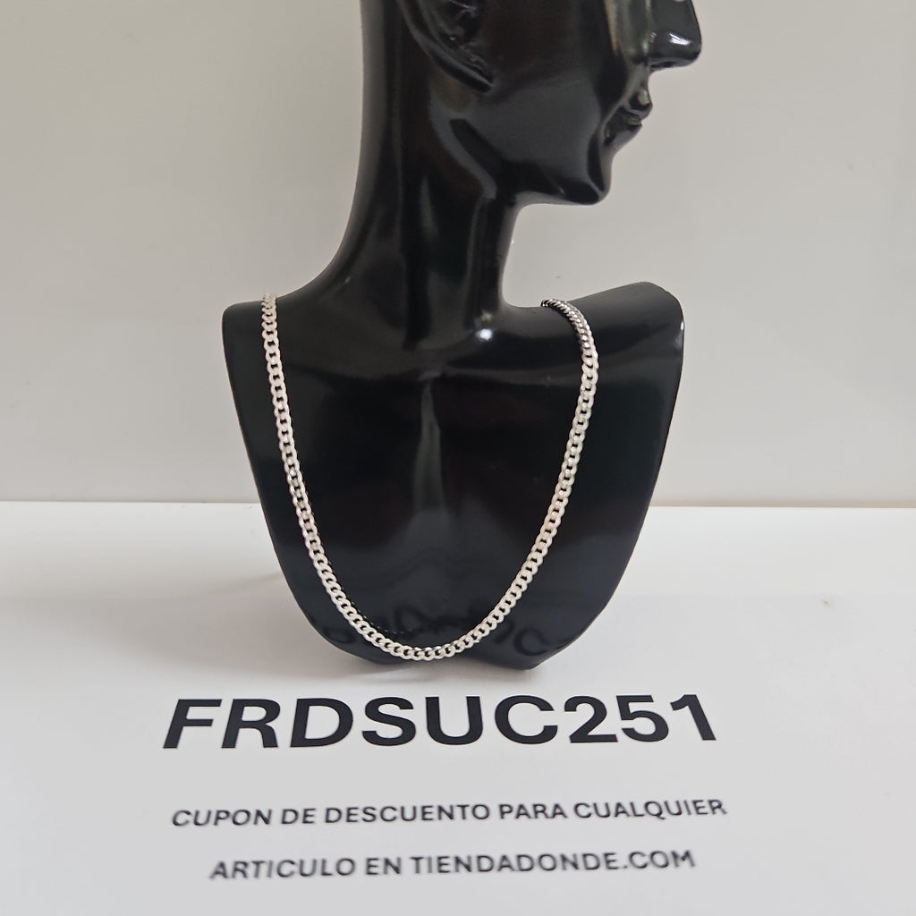 CADENA TEJIDO BARBADO PLATA .925 55 CM 5.5 GR (NUEVO)