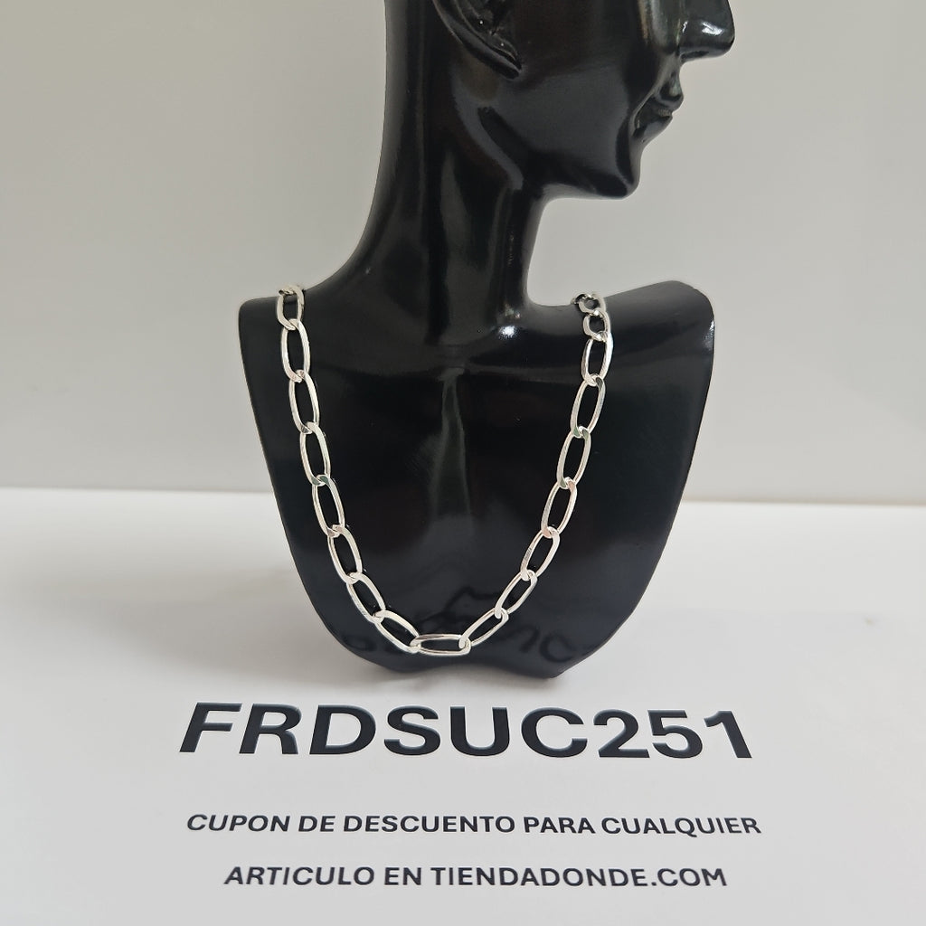 CADENA TEJIDO ESLABONES PLATA .925 60 CM 10.6 GR (NUEVO)