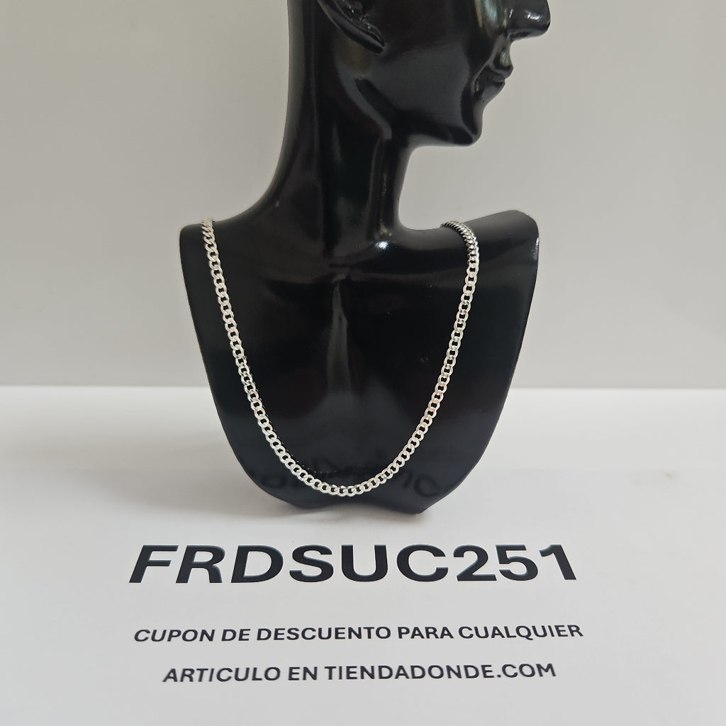 CADENA TEJIDO BARBADO PLATA .925 55 CM 5.4 GR (NUEVO)