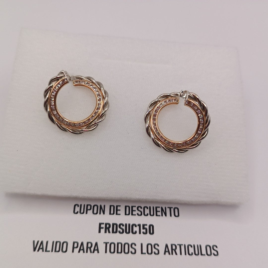 ARETES PAR ORO, ORO BLANCO 14 K 4.1 GRMS (SEMINUEVO)