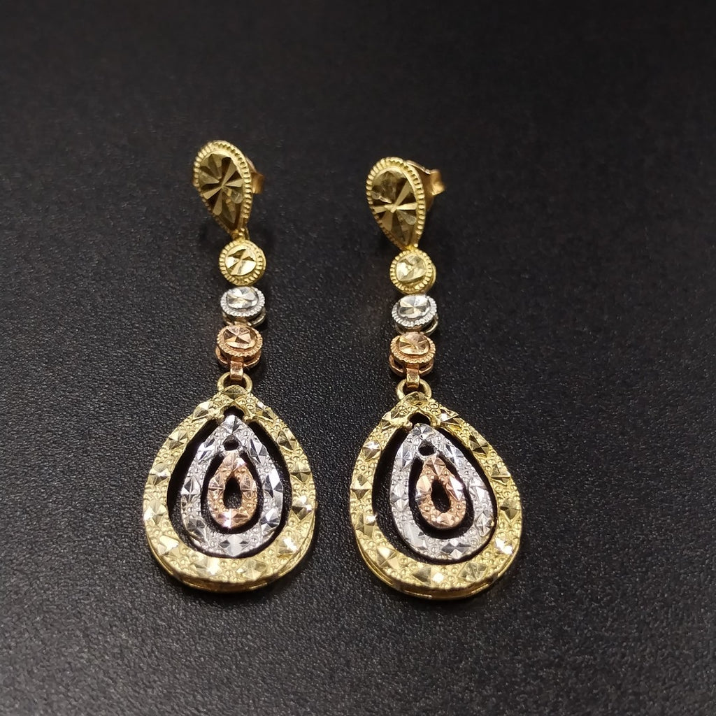 ARETES PAR ORO,ORO COMBINADO 14 K 2,70 GRMS (SEMINUEVO)
