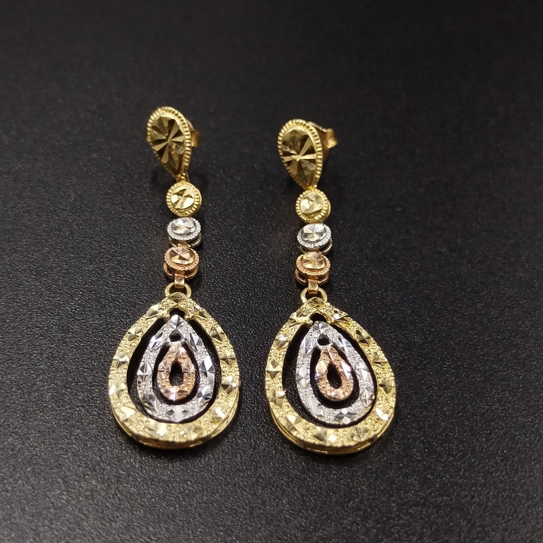 ARETES PAR ORO,ORO COMBINADO 14 K 2,70 GRMS (SEMINUEVO)