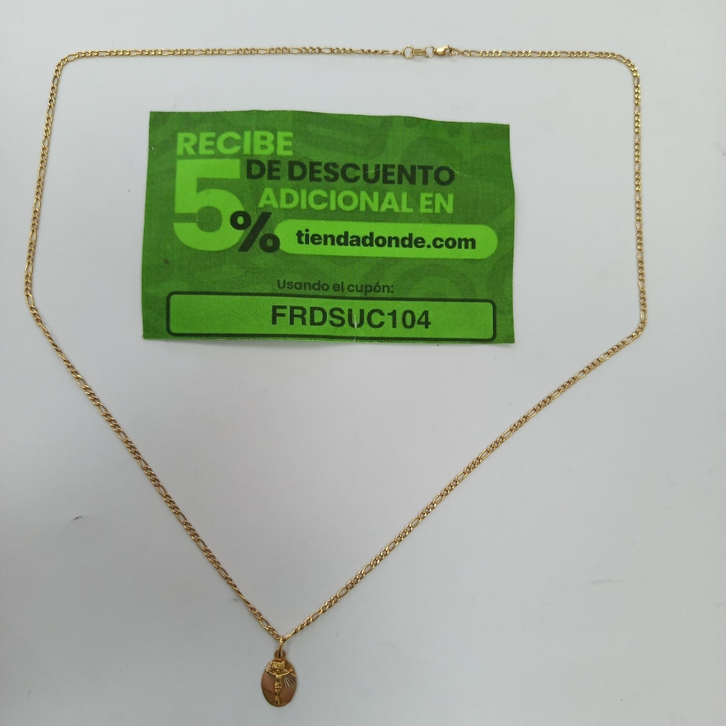 CADENA, MEDALLA RELIGIOSA ORO 18 K 5.7 GRMS (SEMINUEVO)