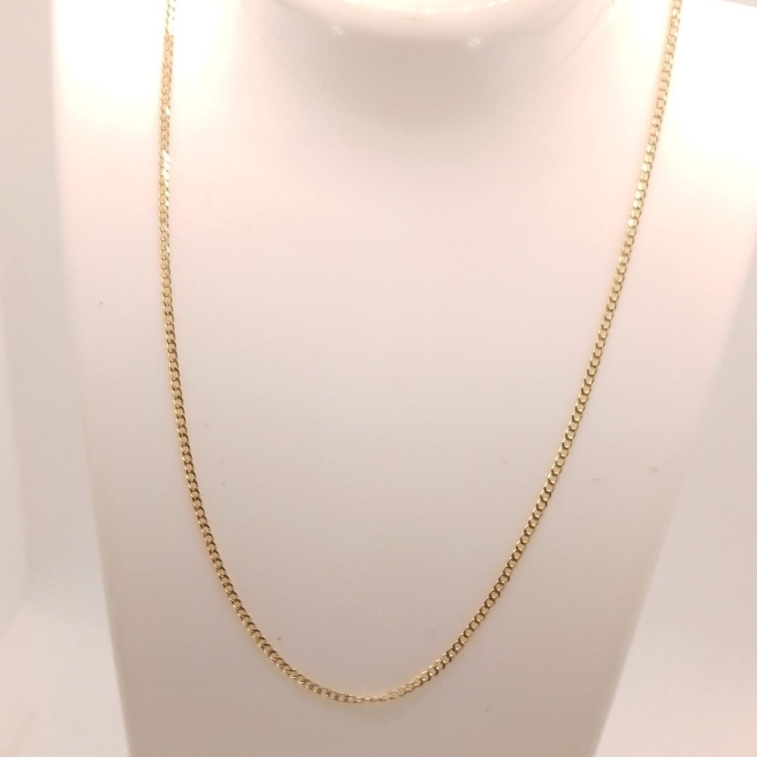 CADENAS TEJIDO BARBADA ORO 10K 55 CM 3.8 GR (NUEVO)