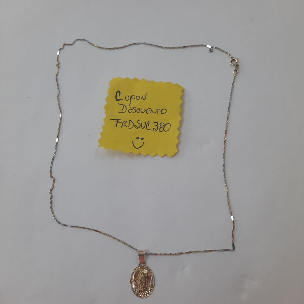 CADENA, MEDALLA RELIGIOSA ORO 10 K 1.5 GRMS (SEMINUEVO)