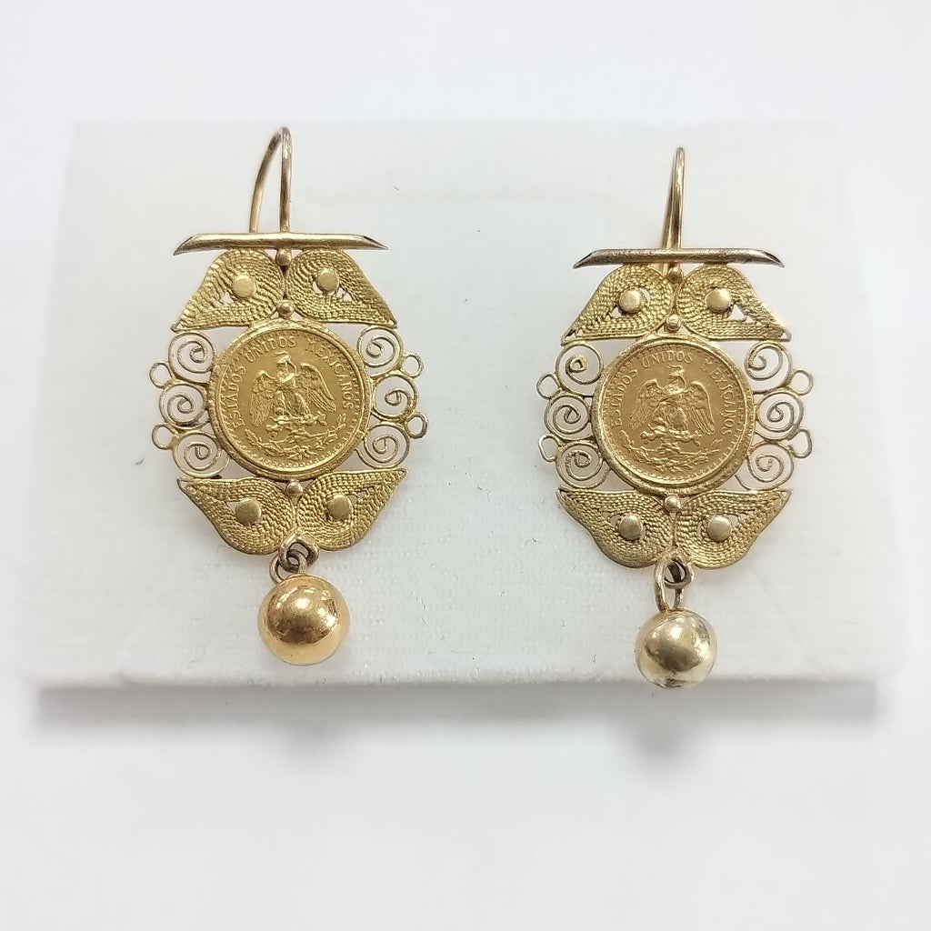 ARETES PAR ORO 21 K 3.32 GRMS (SEMINUEVO)