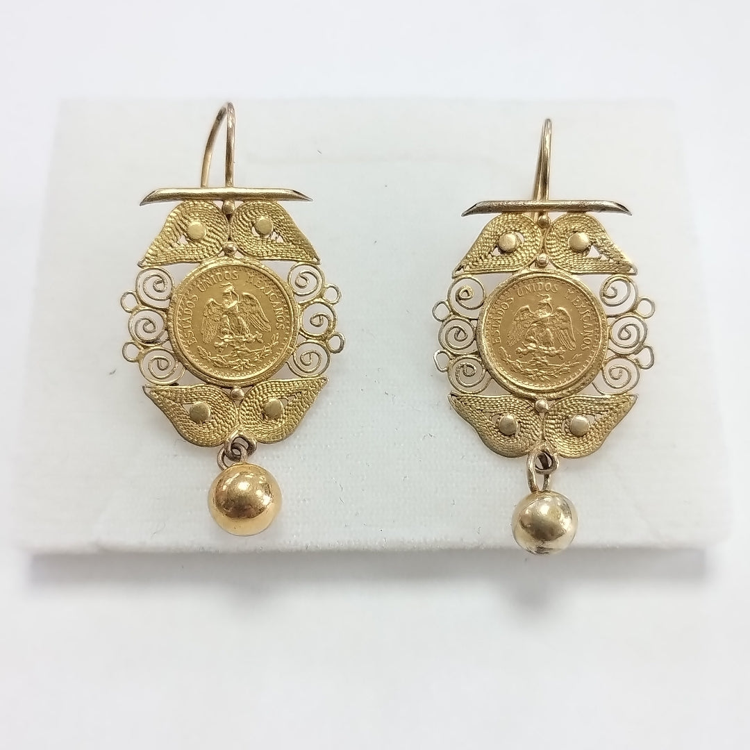 ARETES PAR ORO 21 K 3.32 GRMS (SEMINUEVO)