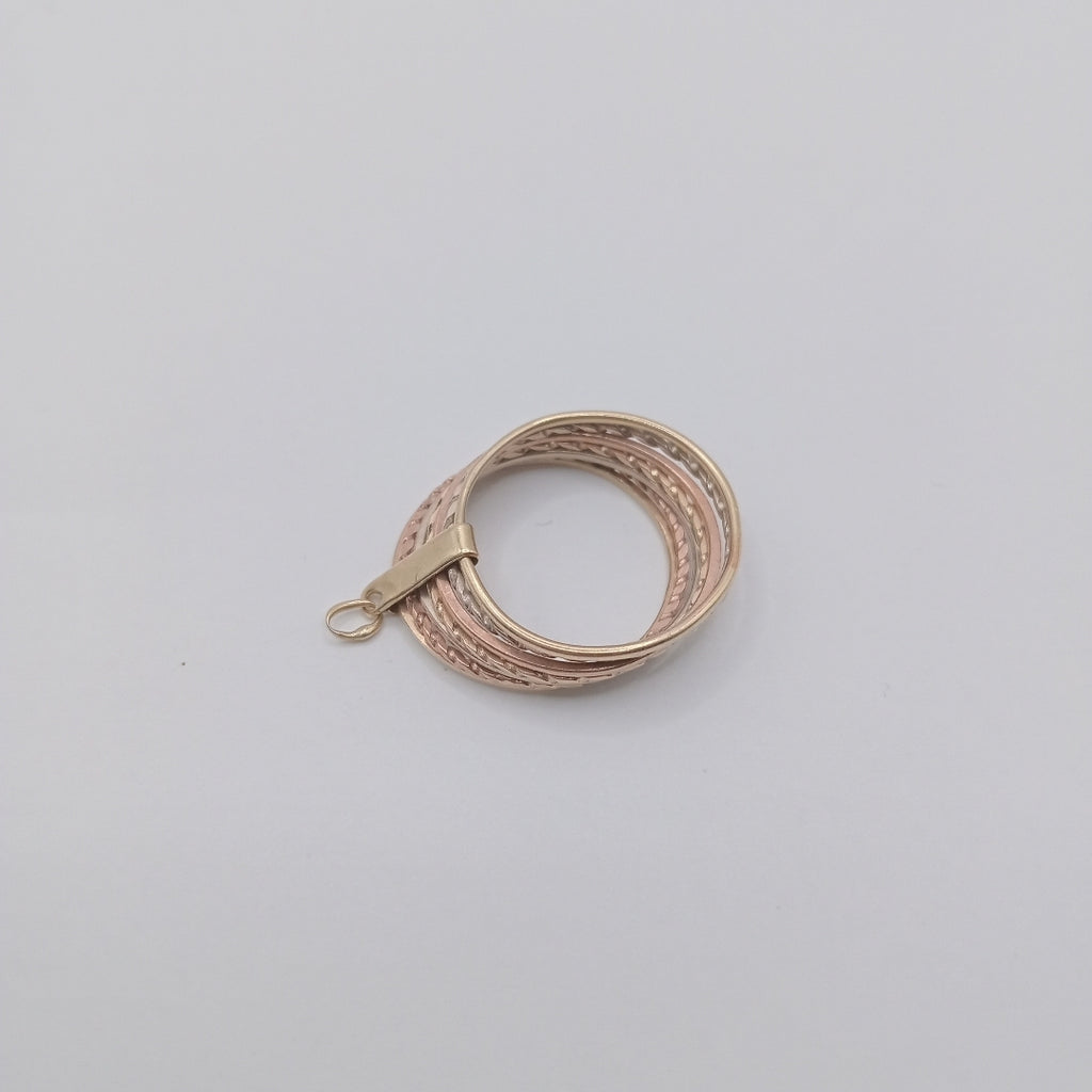 SEMANARIO DE ARGOLLAS ORO COMBINADO 14 K 3,10 GRMS (SEMINUEVO)