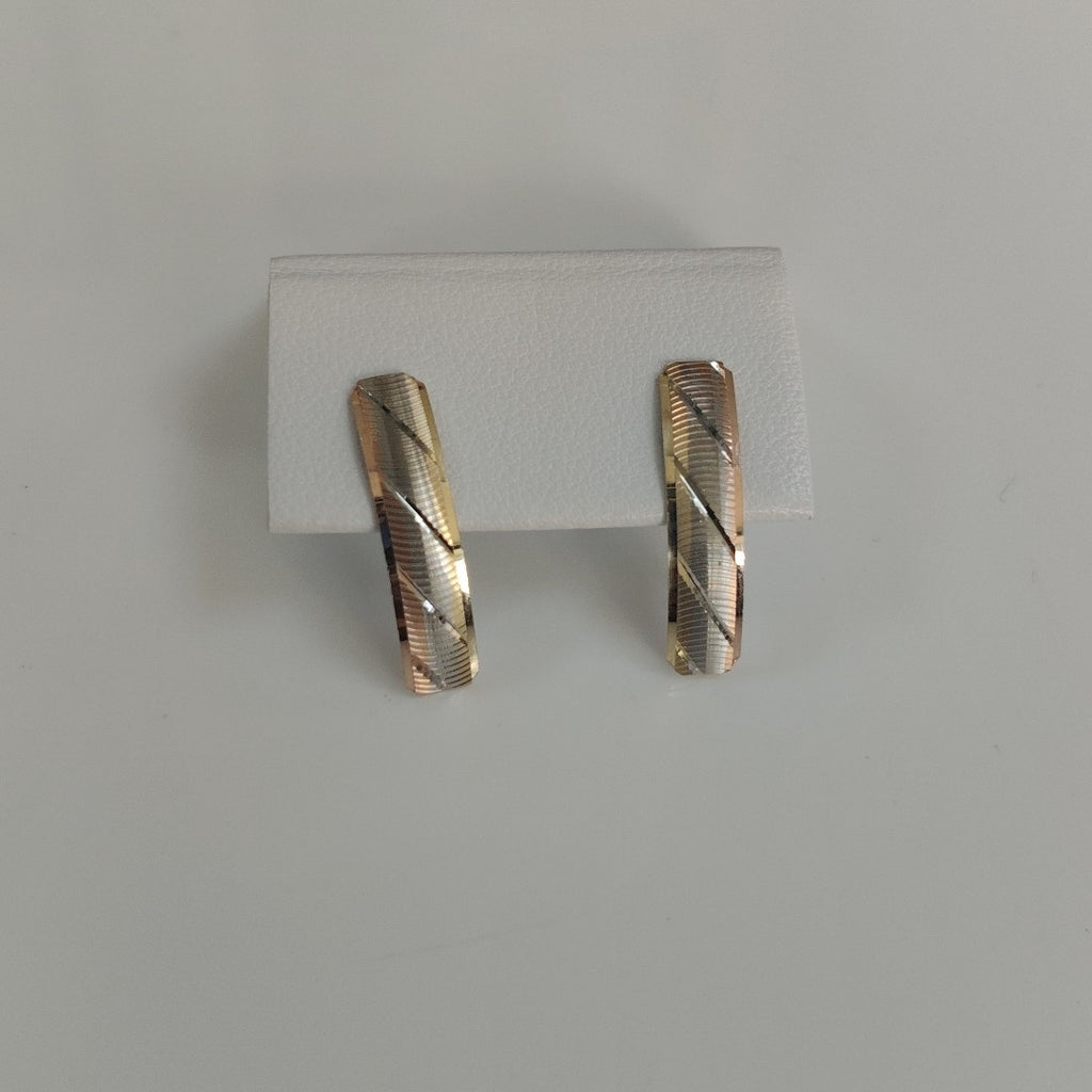 ARETES PAR ORO COMBINADO 14 K 1.2 GRMS (SEMINUEVO)