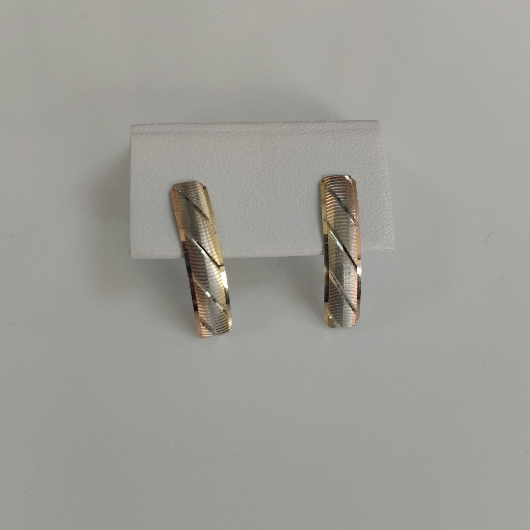 ARETES PAR ORO COMBINADO 14 K 1.2 GRMS (SEMINUEVO)