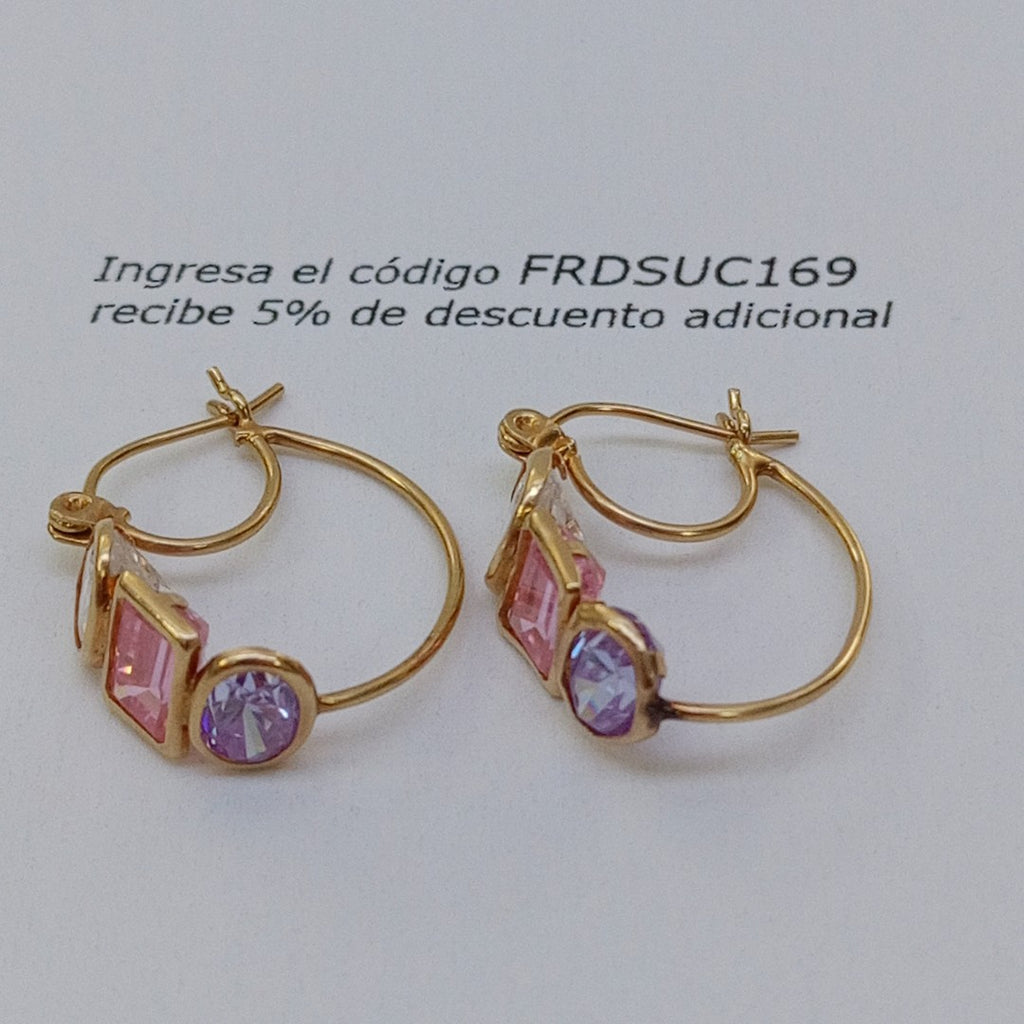 ARETES PAR ORO 14 K 3,50 GRMS (SEMINUEVO)