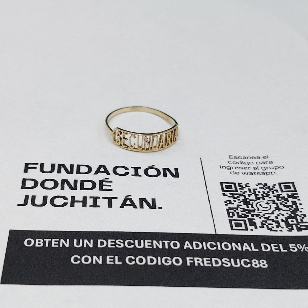ANILLO DE GRADUACIÓN ORO 10 K 0,80 GRMS (SEMINUEVO)
