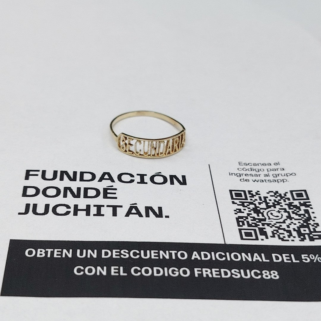 ANILLO DE GRADUACIÓN ORO 10 K 0,80 GRMS (SEMINUEVO)
