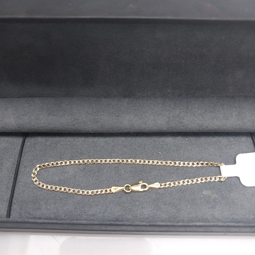 PULSERAS BARBADA DIAMANTADA ORO 14K 18 CM 2.1 GR (NUEVO)