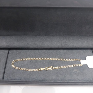 PULSERAS BARBADA DIAMANTADA ORO 14K 18 CM 2.1 GR (NUEVO)