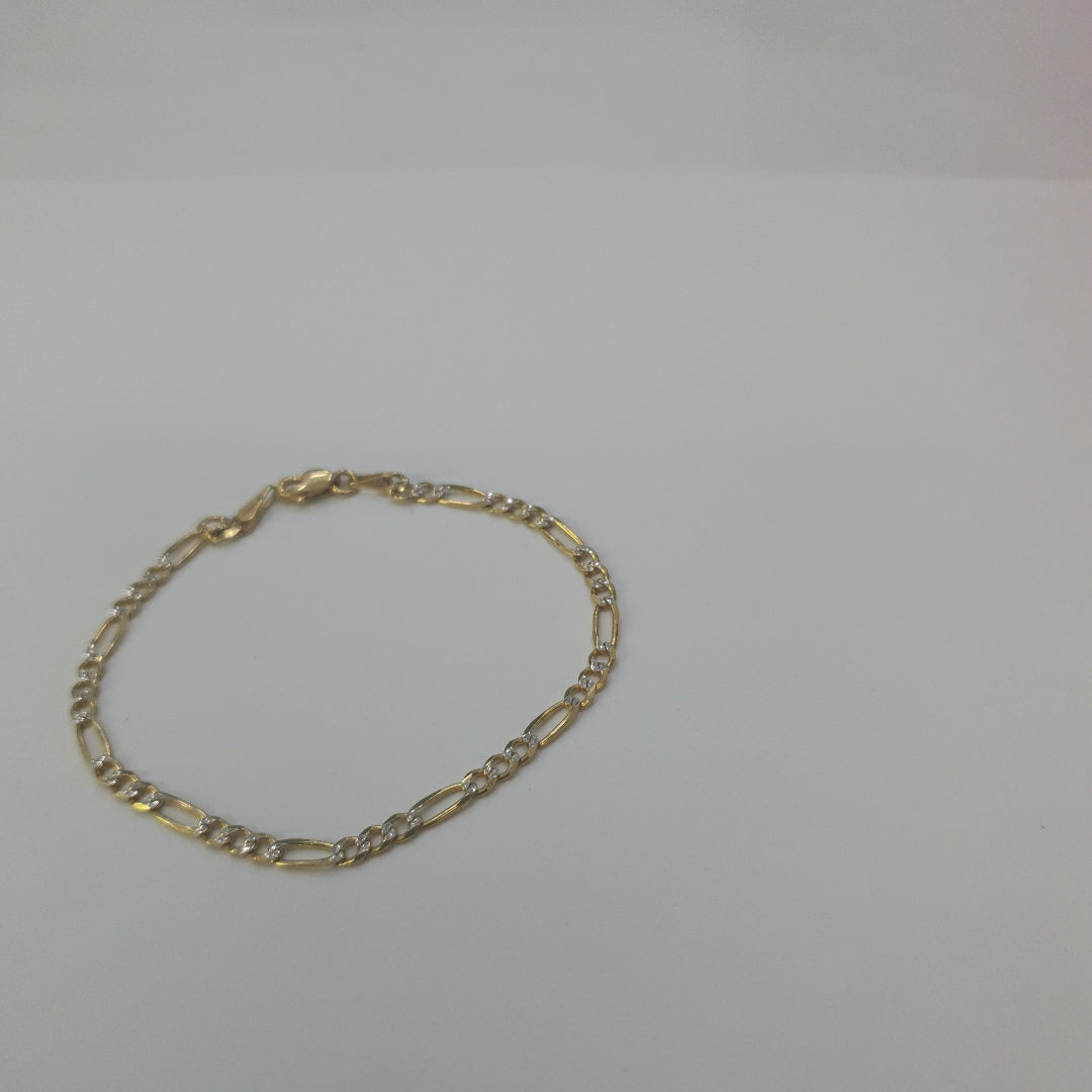 PULSERAS 3X1 DIAMANTADA ORO 14K 18 CM 3 GR (NUEVO)
