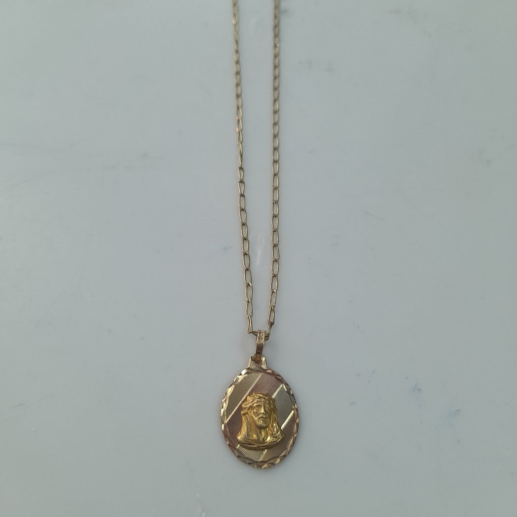 CADENA,MEDALLA RELIGIOSA ORO 10 K 3,30 GRMS (SEMINUEVO)