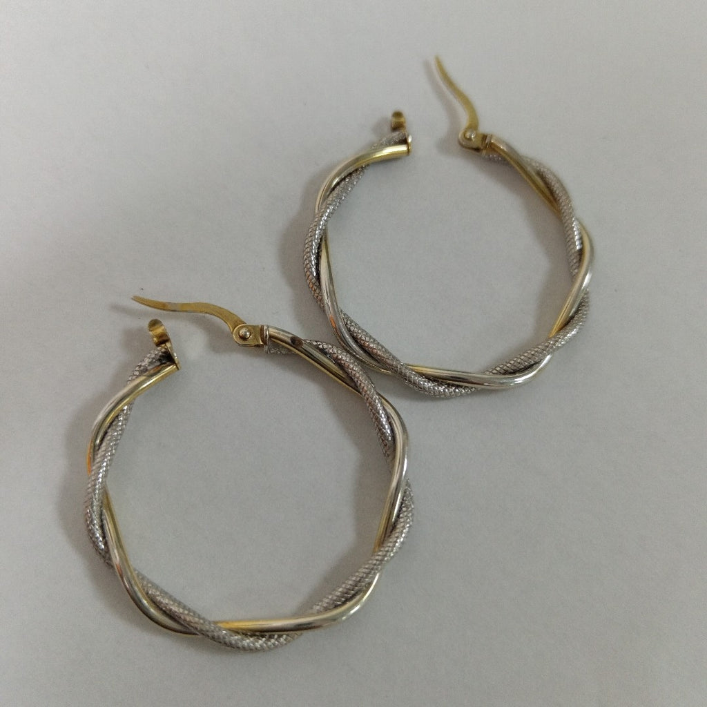 ARRACADAS PAR ORO COMBINADO 14 K 2.8 GRMS (SEMINUEVO)