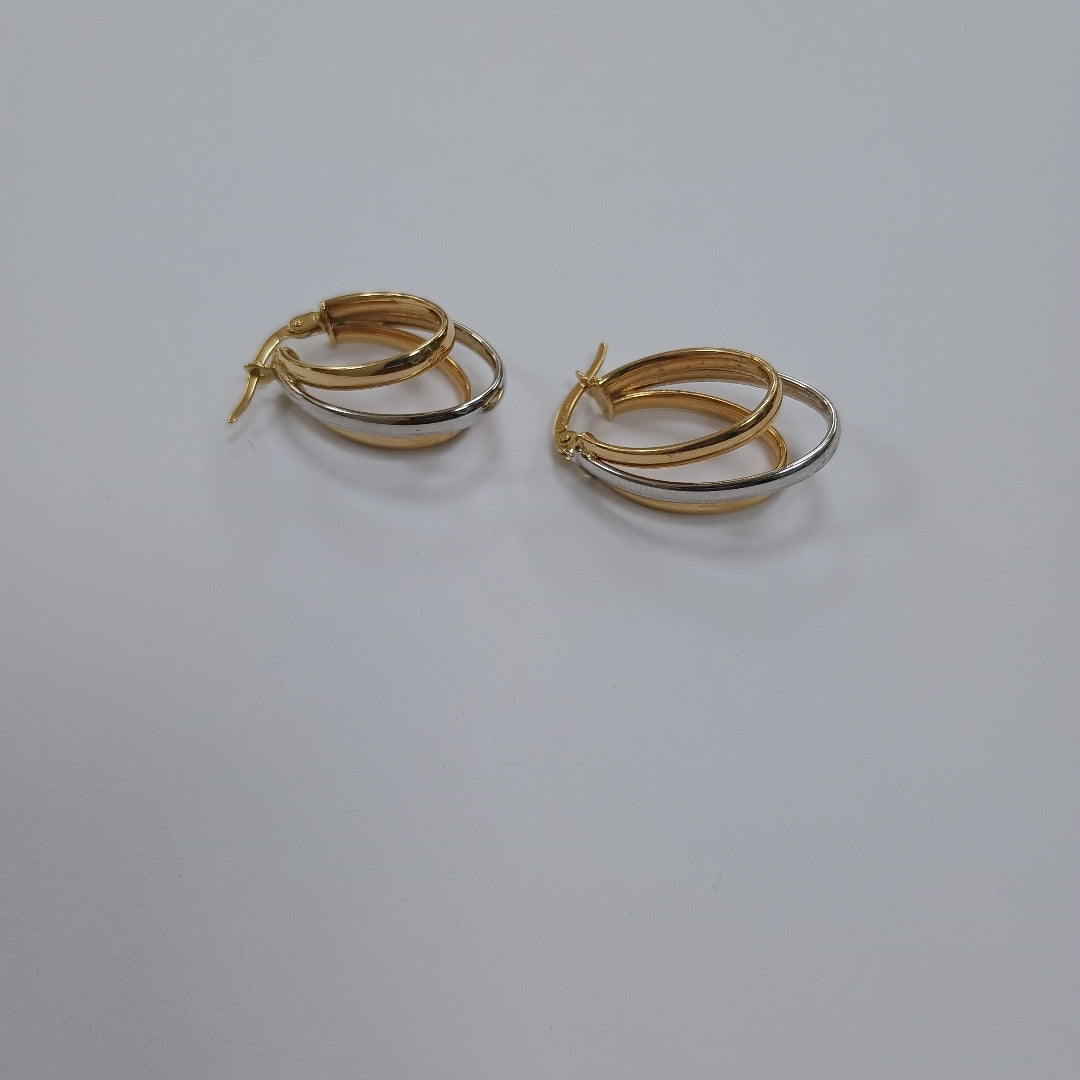 ARETES PAR ORO,RODIADO 14 K 2,60 GRMS (SEMINUEVO)