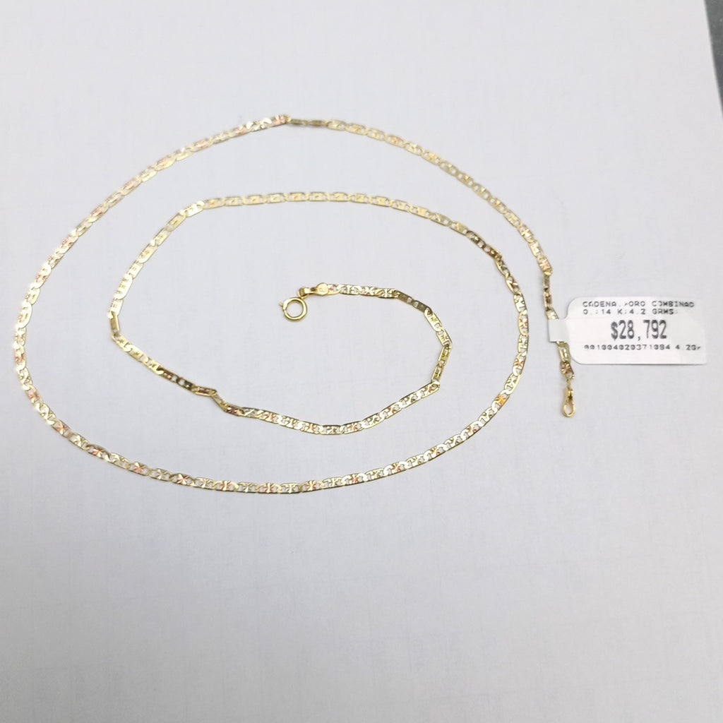 CADENA ORO COMBINADO 14 K 4.2 GRMS (SEMINUEVO)