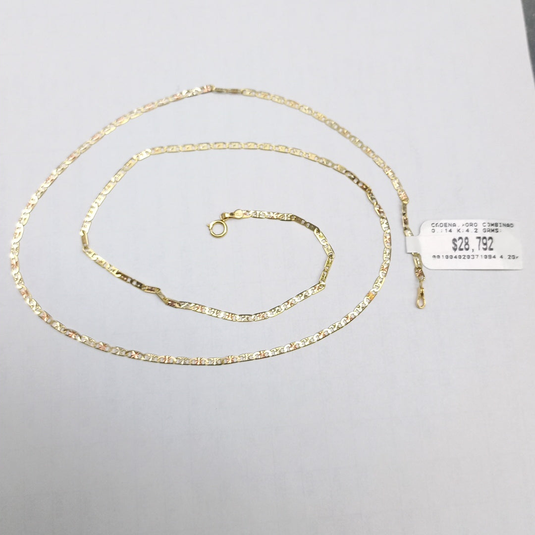 CADENA ORO COMBINADO 14 K 4.2 GRMS (SEMINUEVO)