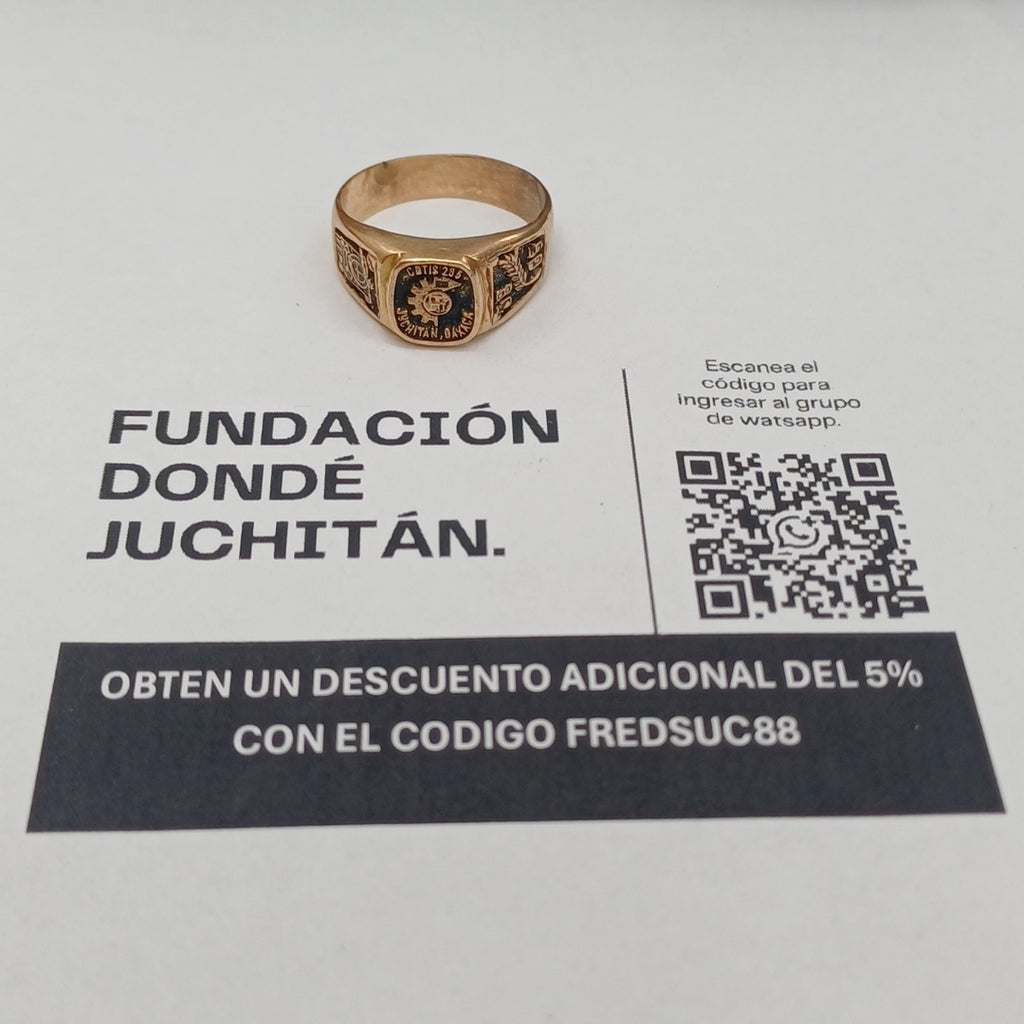 ANILLO DE GRADUACIÓN ORO 10 K 4.8 GRMS (SEMINUEVO)