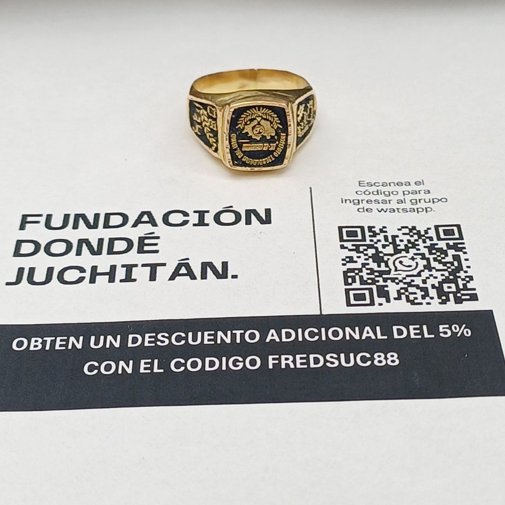 ANILLO DE GRADUACIÓN ORO 10 K 7.6 GRMS (SEMINUEVO)