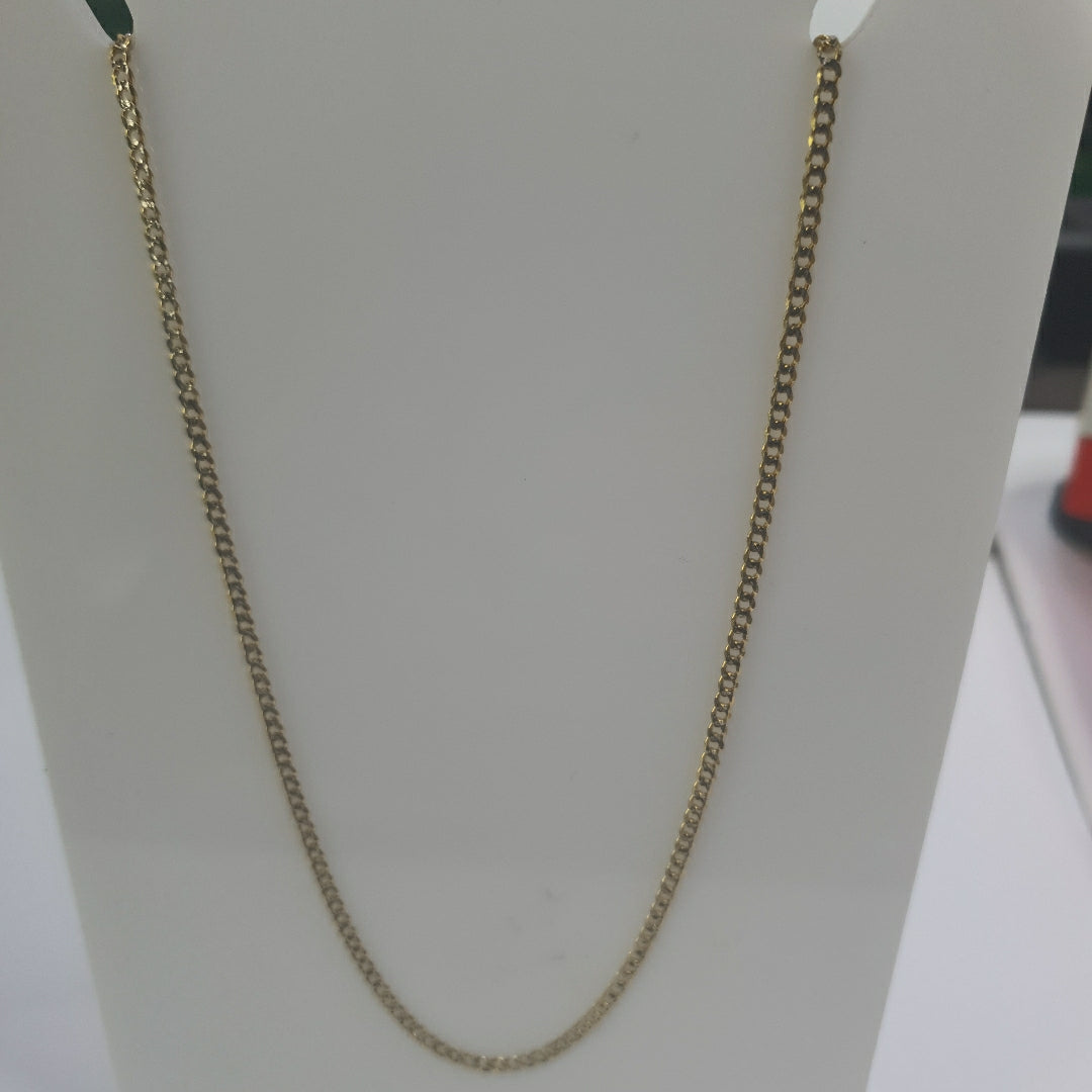 CADENAS BARBADA DIAMANTADA ORO 14K 60 CM 6.2 GR (NUEVO)