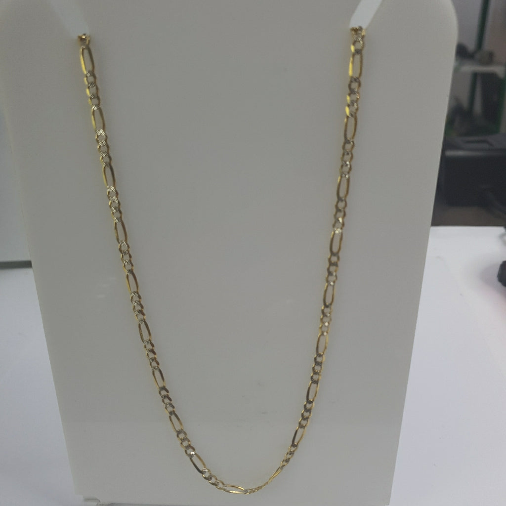 CADENAS TEJIDO 3X1 DIAMANTADO ORO 10K 50 CM 6 GR (NUEVO)