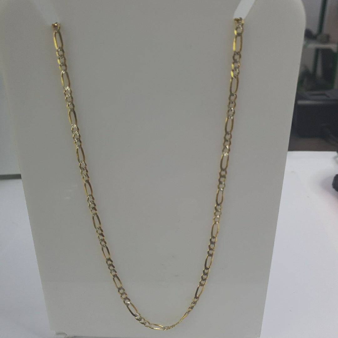 CADENAS TEJIDO 3X1 DIAMANTADO ORO 10K 50 CM 6 GR (NUEVO)
