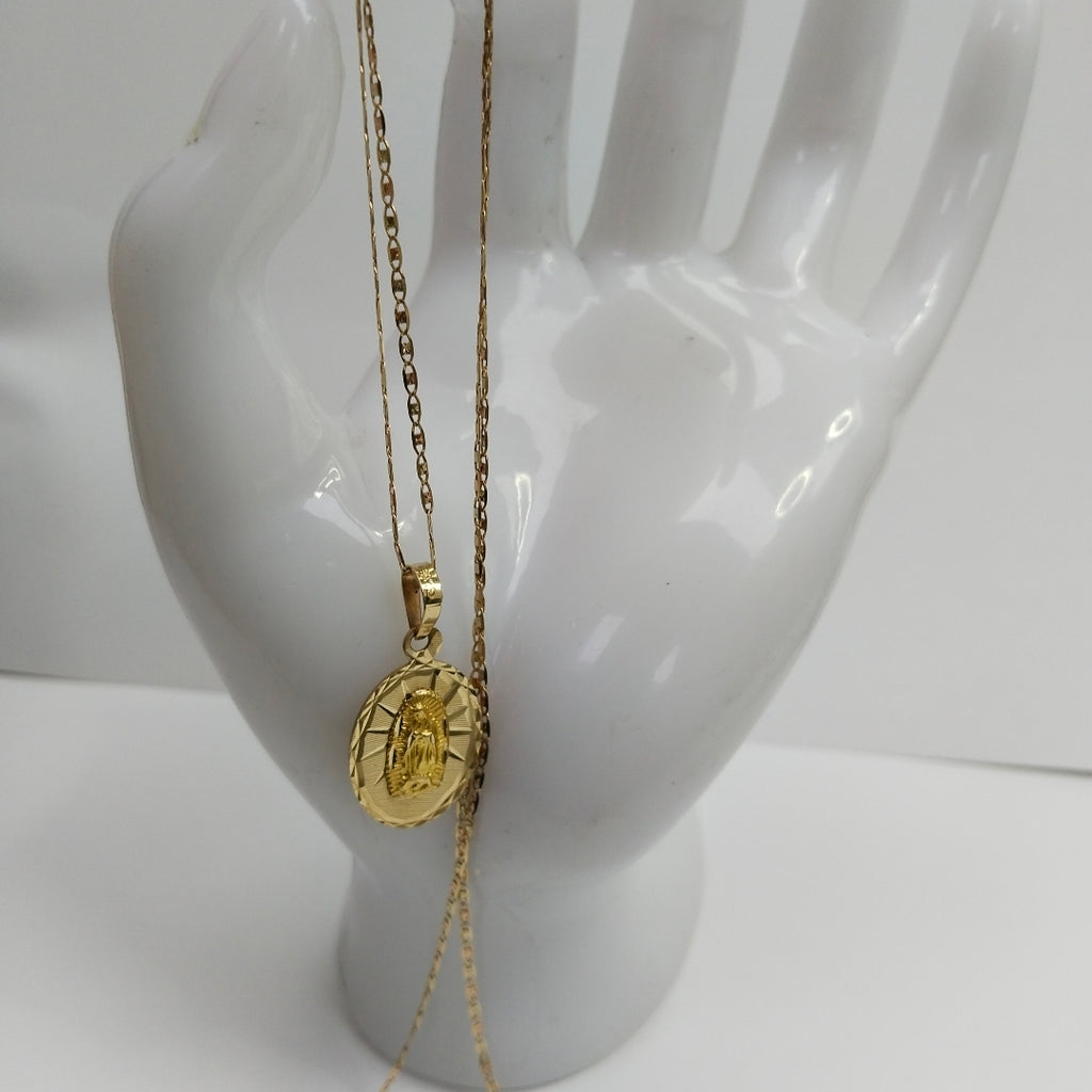 CADENA, MEDALLA RELIGIOSA ORO 10 K 3.1 GRMS (SEMINUEVO)