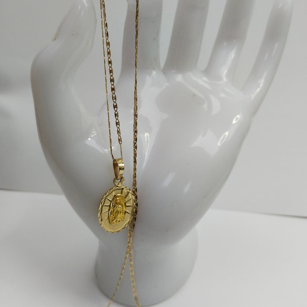 CADENA, MEDALLA RELIGIOSA ORO 10 K 3.1 GRMS (SEMINUEVO)