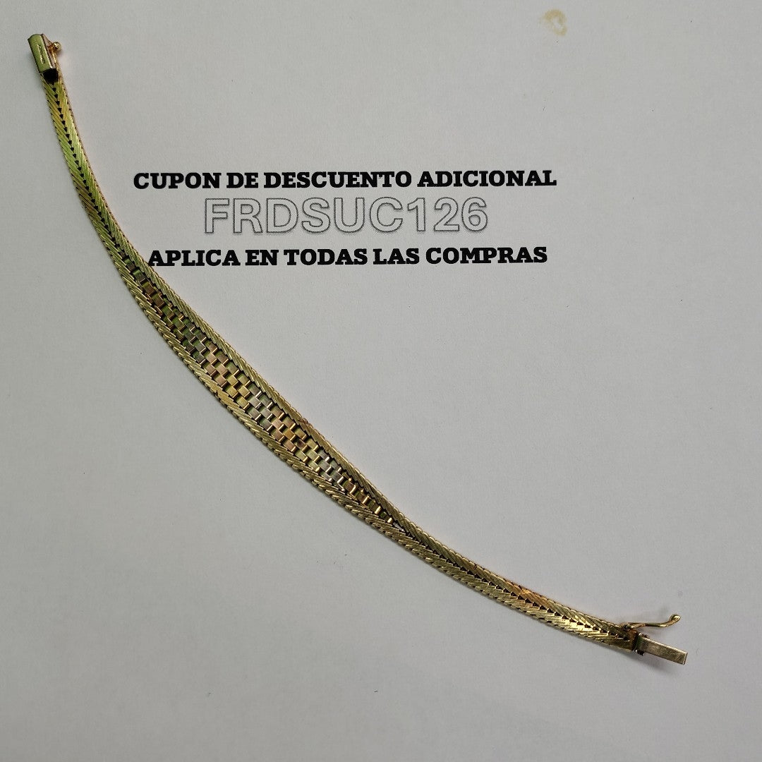 PULSERA ORO COMBINADO 14 K 15.7 GRMS (SEMINUEVO)