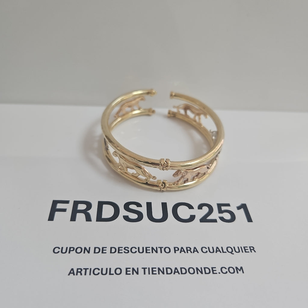 PULSERA RIGIDA ORO, ORO COMBINADO 14 K 22 GRMS (SEMINUEVO)