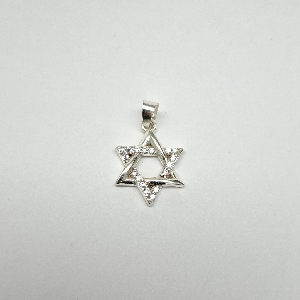 DIJE ESTRELLA DE DAVID C/CIRCONIAS PLATA .925 2.6 GR (NUEVO)