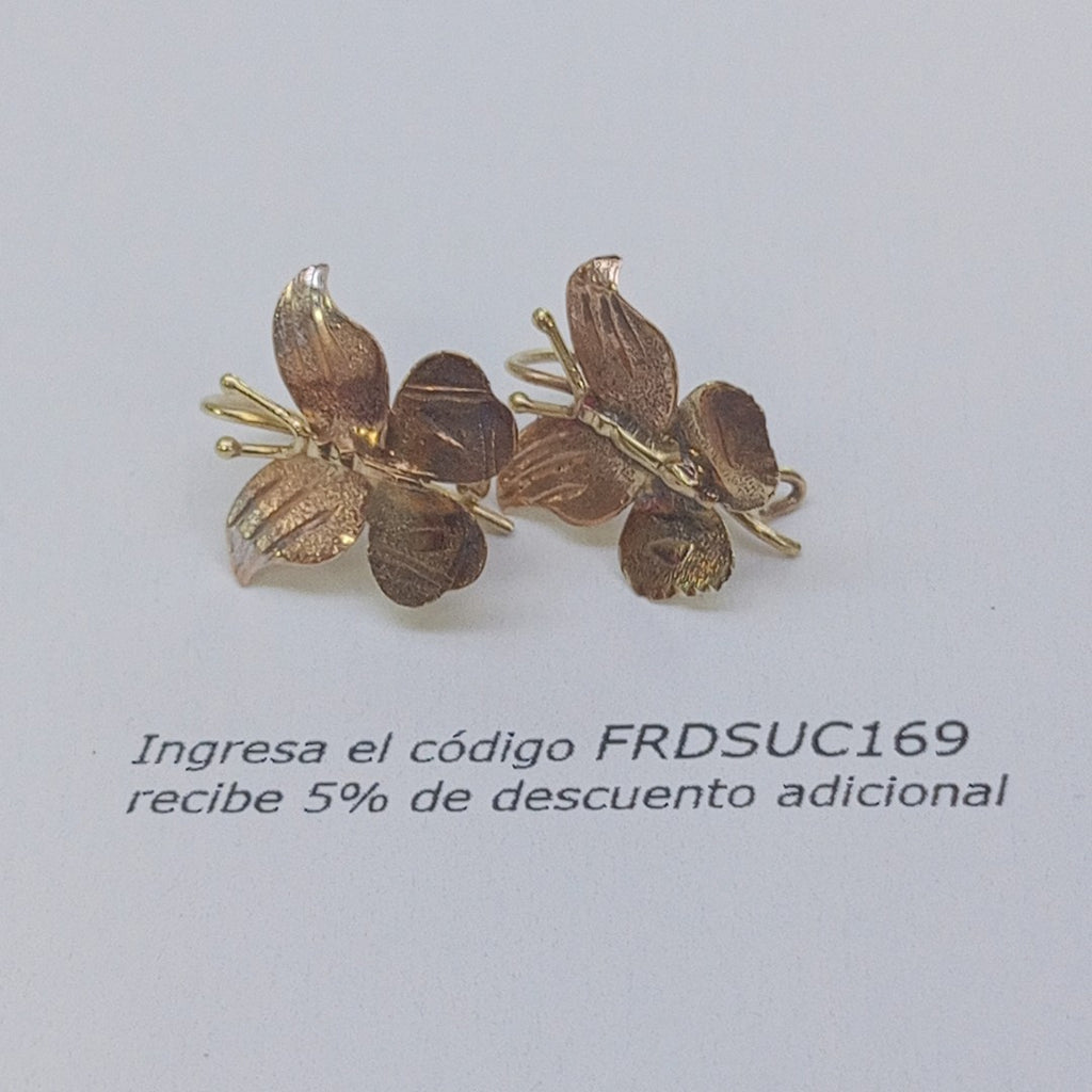 ARETES PAR ORO, ORO COMBINADO 10 K 1.7 GRMS (SEMINUEVO)