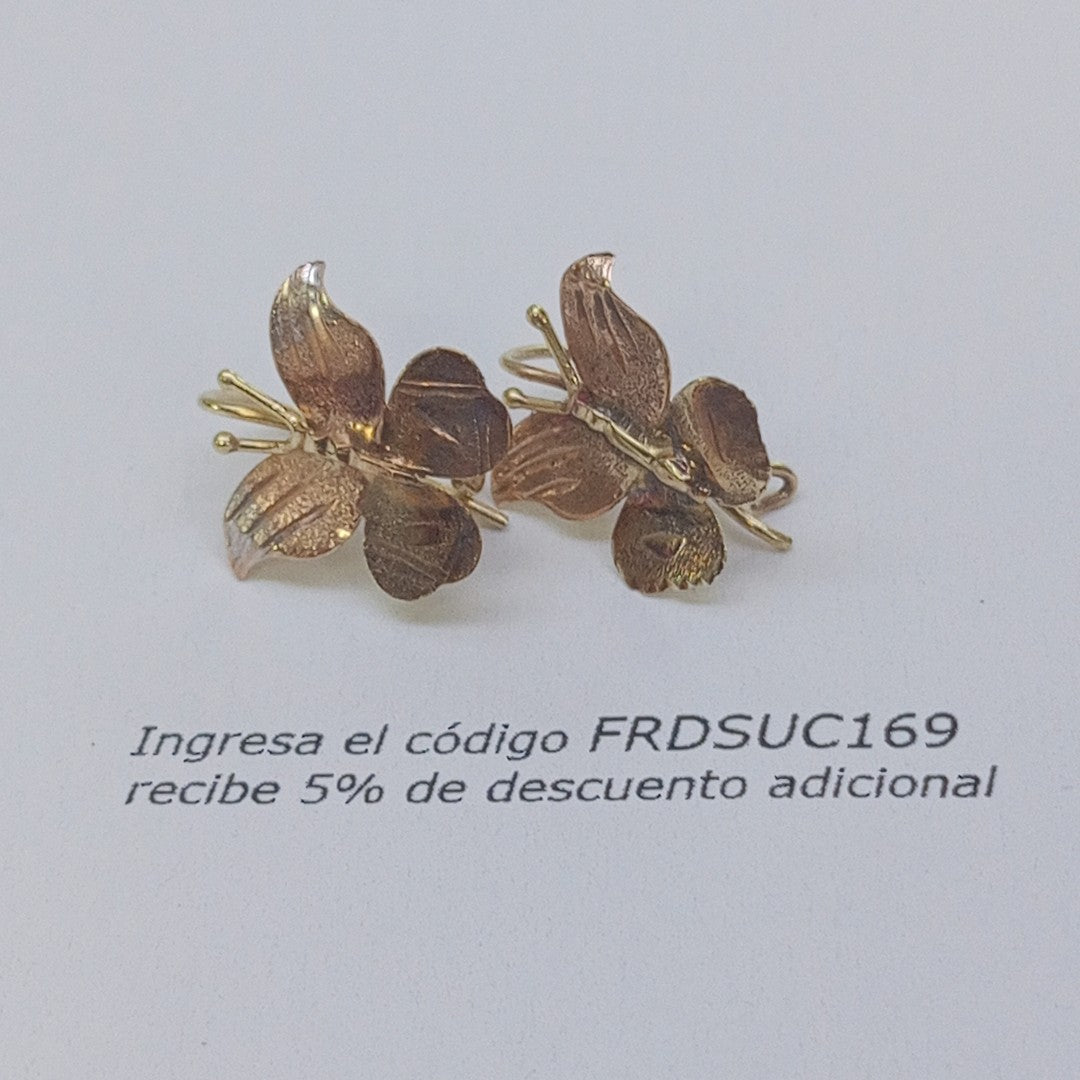 ARETES PAR ORO, ORO COMBINADO 10 K 1.7 GRMS (SEMINUEVO)