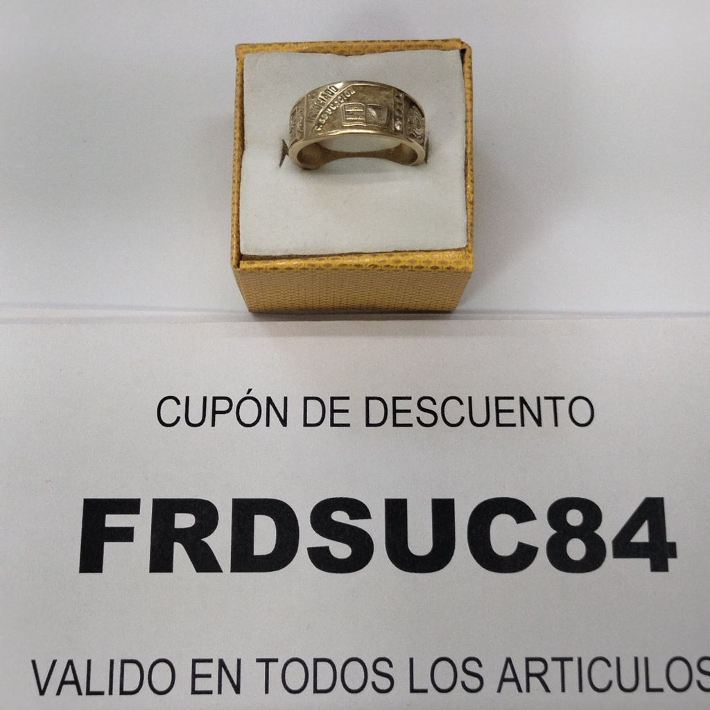 ANILLO DE GRADUACIÓN ORO 10 K 5.8 GRMS (SEMINUEVO)