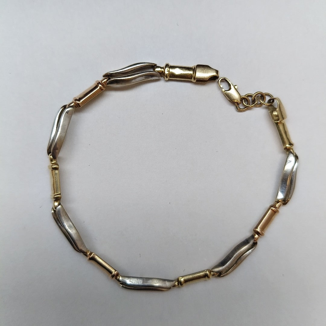 PULSERA ORO COMBINADO 14 K 4.7 GRMS (SEMINUEVO)