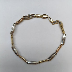 PULSERA ORO COMBINADO 14 K 4.7 GRMS (SEMINUEVO)