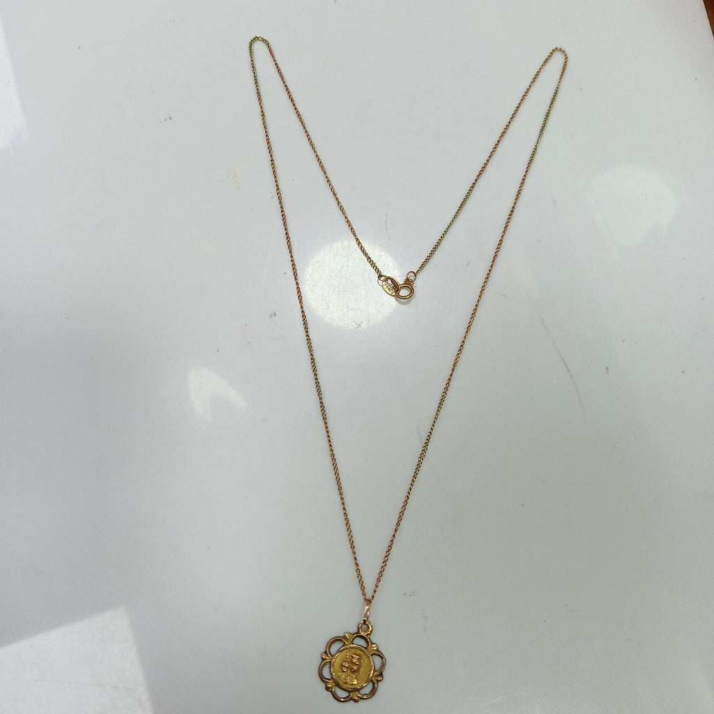 CADENA, MEDALLA RELIGIOSA ORO 10 K 2.2 GRMS (SEMINUEVO)