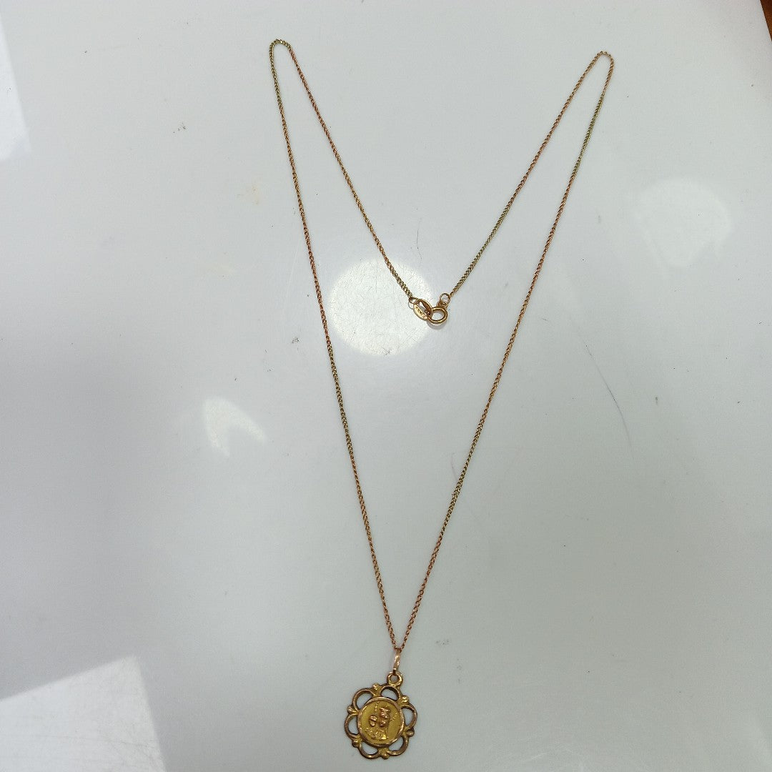 CADENA, MEDALLA RELIGIOSA ORO 10 K 2.2 GRMS (SEMINUEVO)