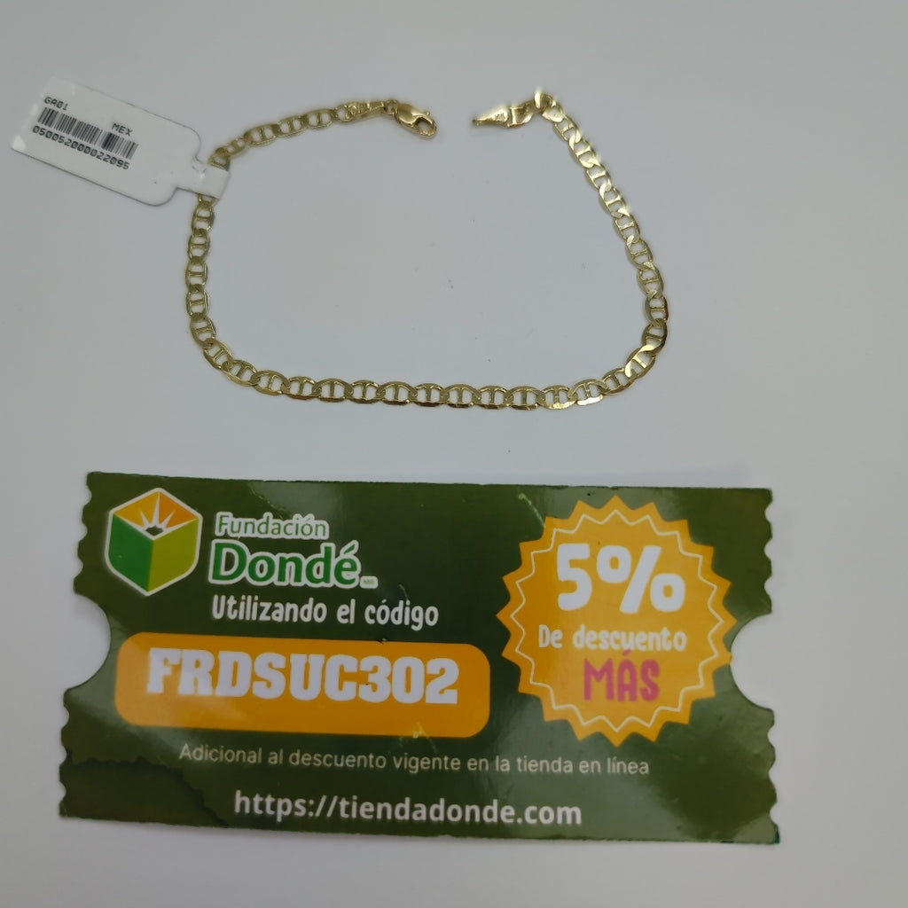 PULSERAS TEJIDO MARINERA ORO 14K 21 CM 3.4 GR (NUEVO)