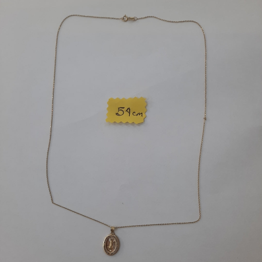 CADENA, MEDALLA RELIGIOSA ORO 10 K 1.8 GRMS (SEMINUEVO)