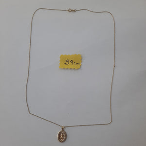 CADENA, MEDALLA RELIGIOSA ORO 10 K 1.8 GRMS (SEMINUEVO)