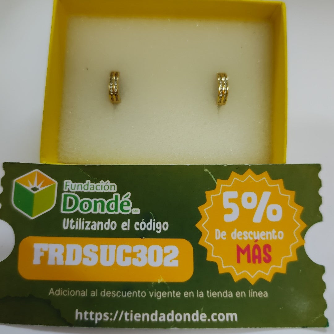 ARRACADAS PAR ORO 14 K 2 GRMS (SEMINUEVO)