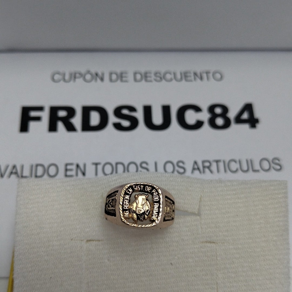 ANILLO DE GRADUACIÓN ORO 10 K 6.3 GRMS (SEMINUEVO)