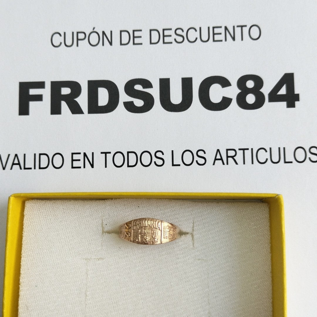 ANILLO DE GRADUACIÓN ORO 8 K 1.3 GRMS (SEMINUEVO)